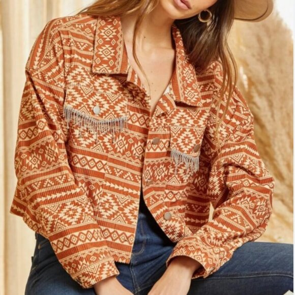 Savanna Jane Aztec Rhinestone Jacket - Picture 2 of 12